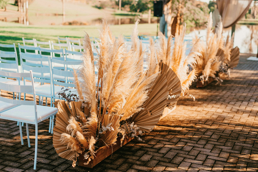 Bodas boho chic Decoración boda con plantas secas